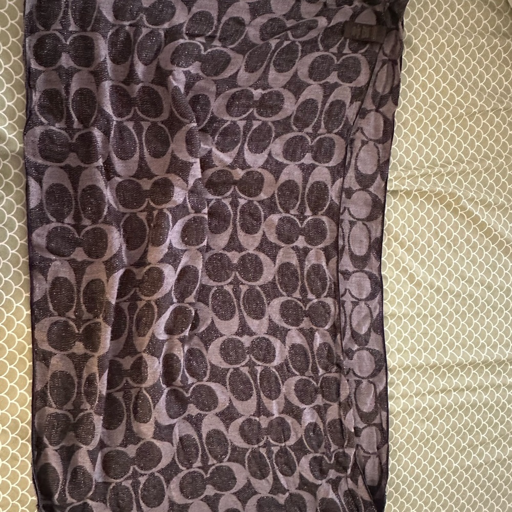 Coach Gray And Black Patterned Infinity Scarf - image 3